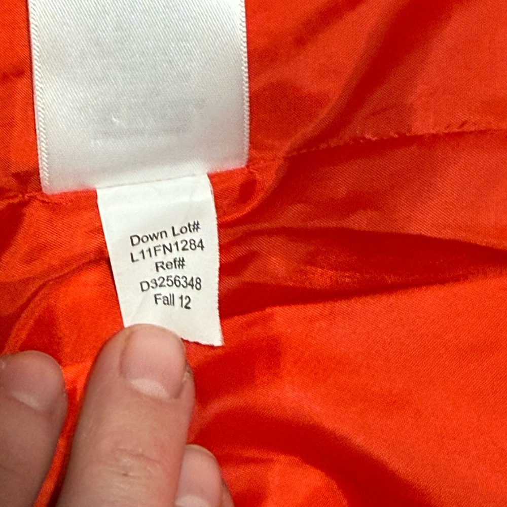 🎉HP🎉 Eddie Bauer Womens Red Orange Goose Down Puffer Vest Faux Fur Hood Size S - Picture 6 of 6